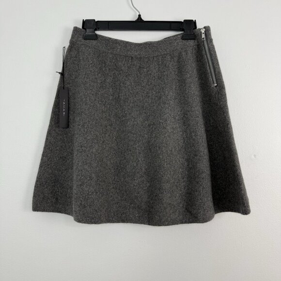 NWT Tahari Wool Skirt Women’s M Gray Capsule Career Minimalist Academia Twee - Picture 2 of 8